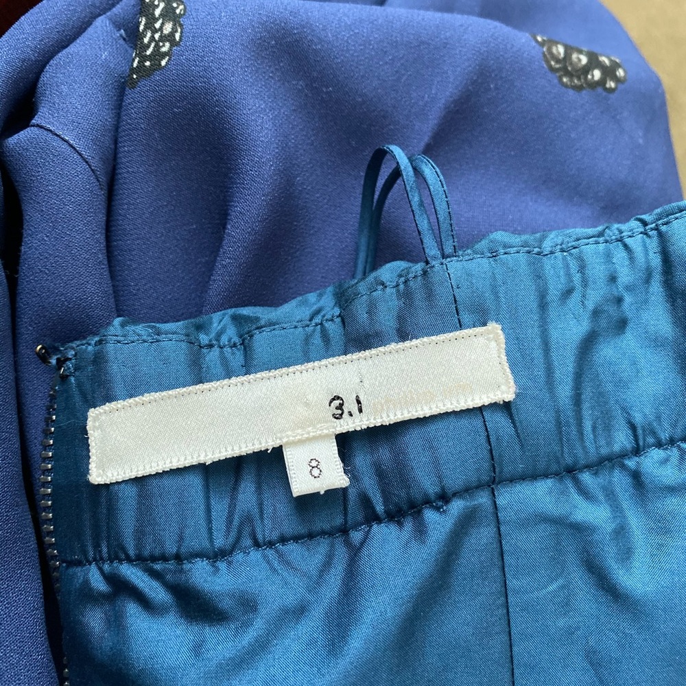 Phillip Lim 3.1 blue bubble ruffle strapless dress - Picture 4 of 5